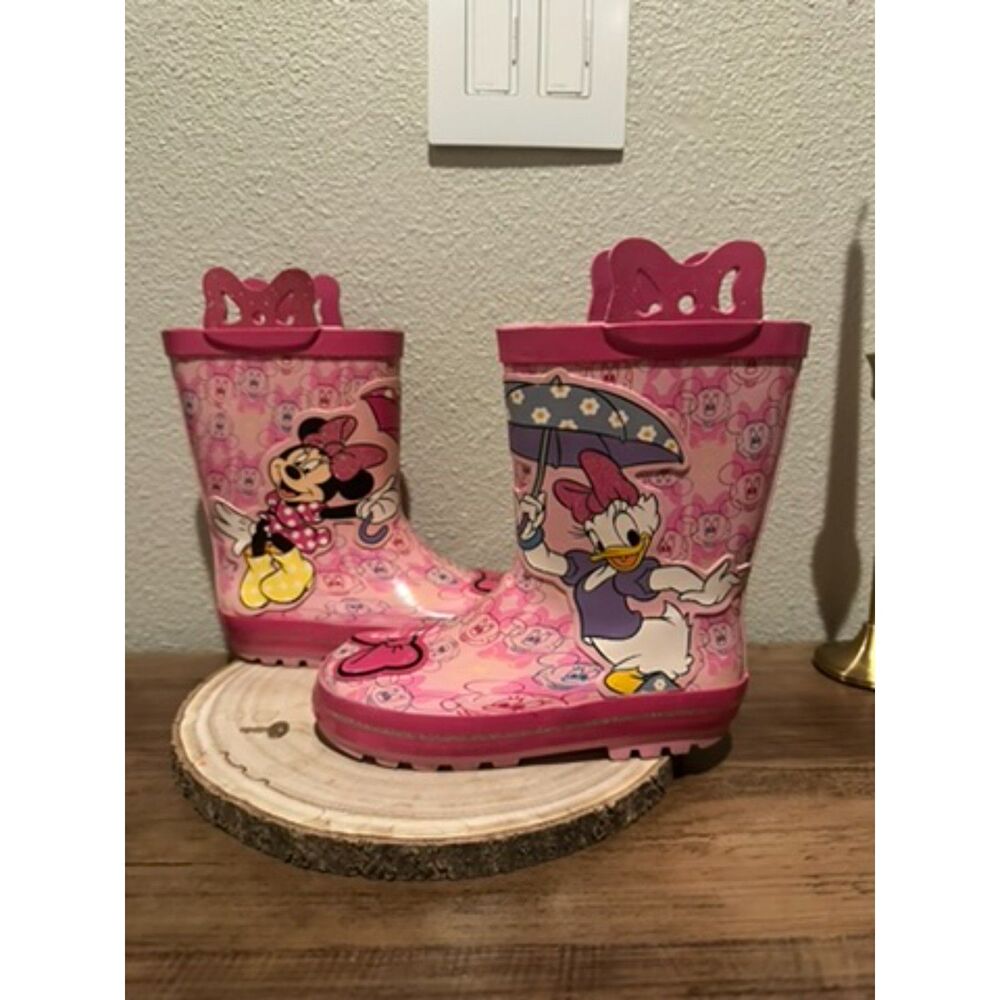 Disney Minnie Mouse & Daisy Character Girl Rain Boots Size 11/12